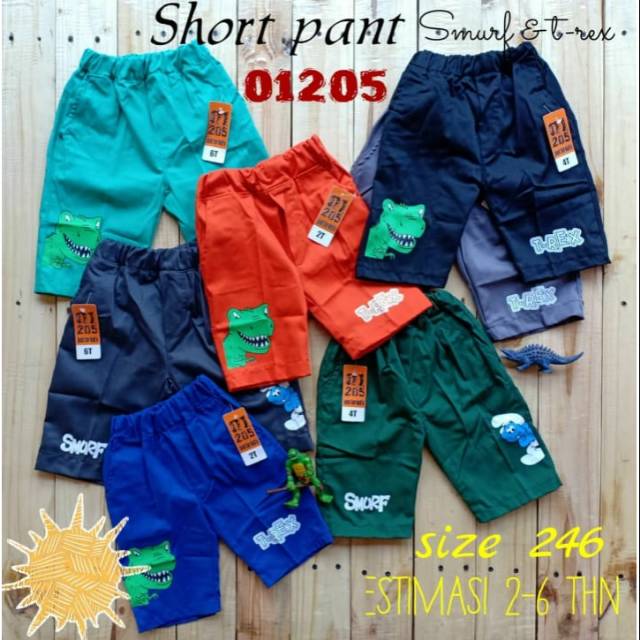 Celana T-rex Smurf / Celana pendek / Celana Anak