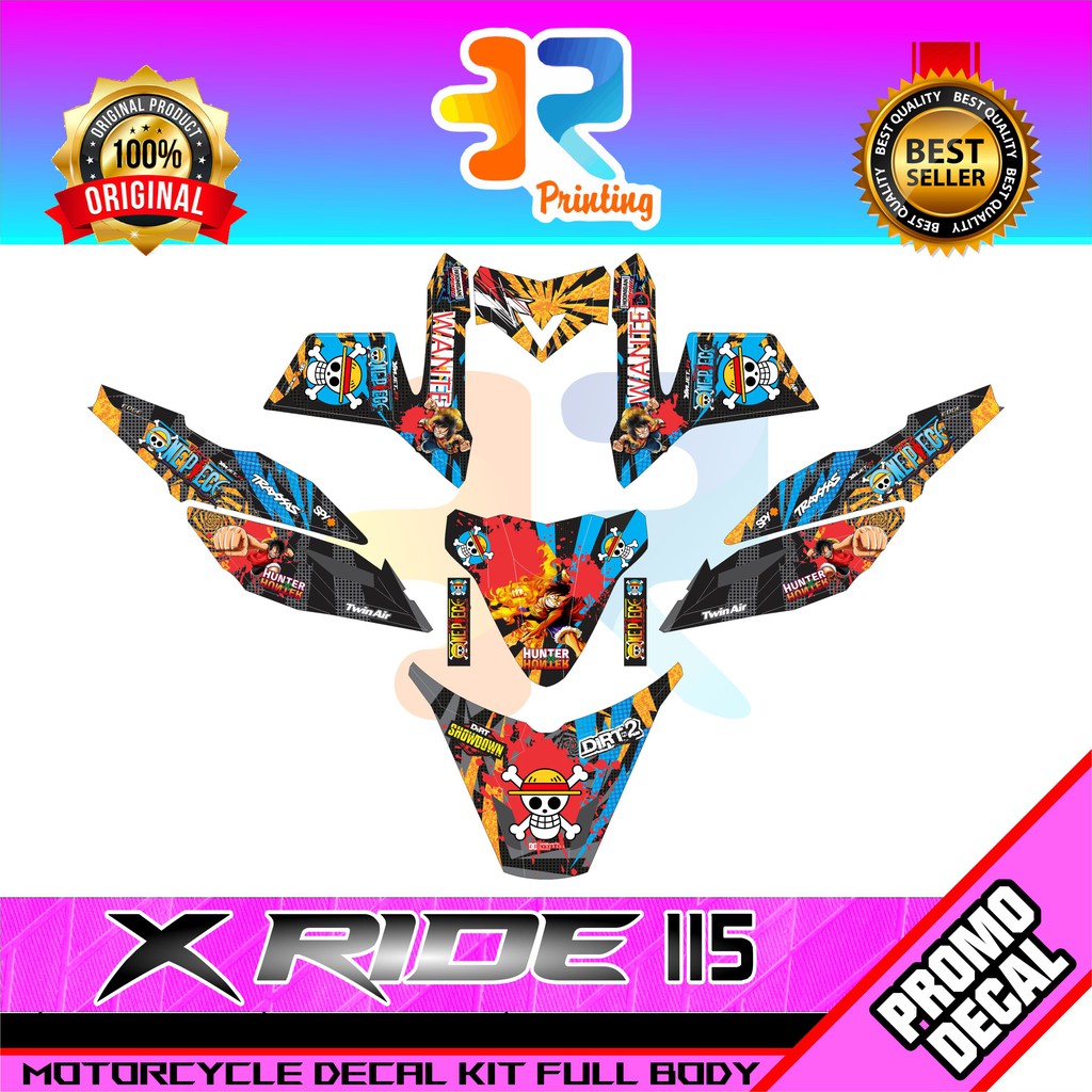 STIKER DECAL STRIPING MOTOR X RIDE 115 ONE PIECE STICKER LOGO EMBLEM XRIDE 115 ONE PIECE FULL BODY