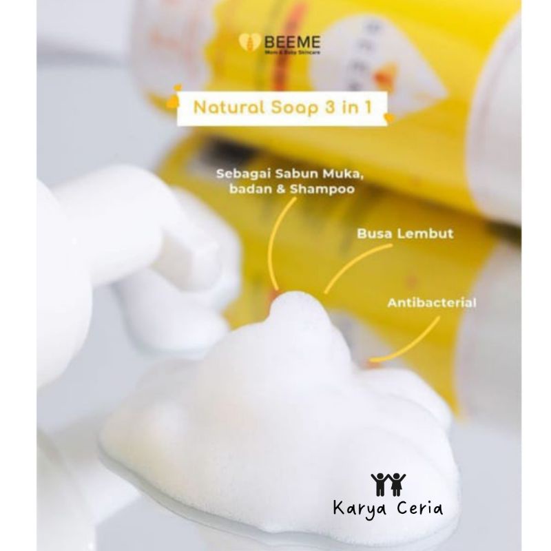 Beeme 3 in 1 Natural Soap With Honey and Lemongrass Skincare Ibu dan Anak Bayi Sabun Wajah Mom Baby