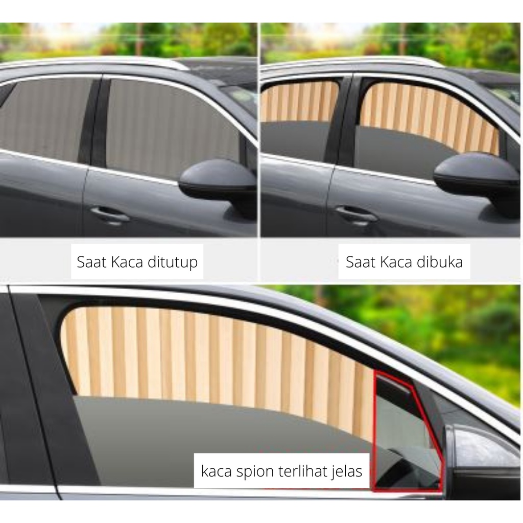 Tirai Jendela Mobil 4 PCS (Untuk bagian Depan dan Tengah)
