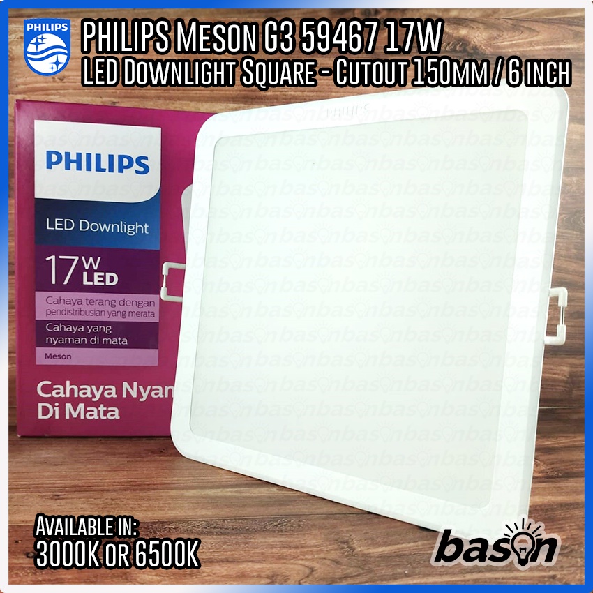 PHILIPS Meson Square 59467 17W 6&quot; D150 Gen 3 - LED Downlight Kotak