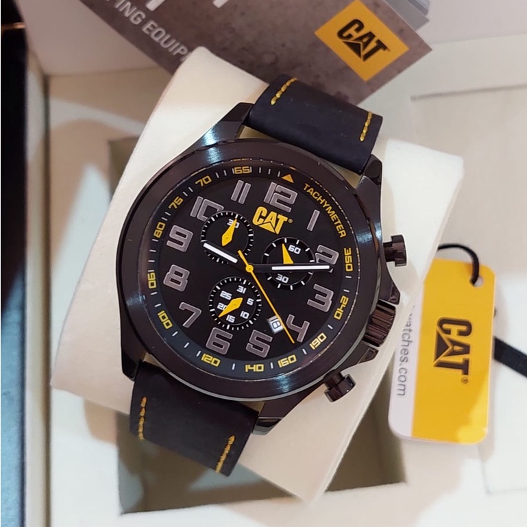 JAM PRIA CATERPILLAR CAT PU.263.34.117 BLACK CHRONO LEATHER ORIGINAL