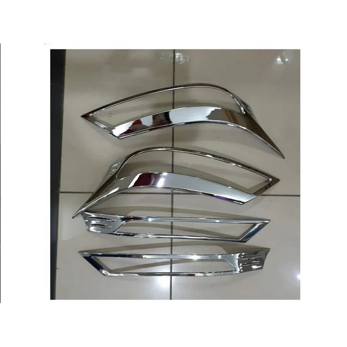 Garnis lampu depan chrome mobil Avanza Xenia Veloz 2019 samopai 2020