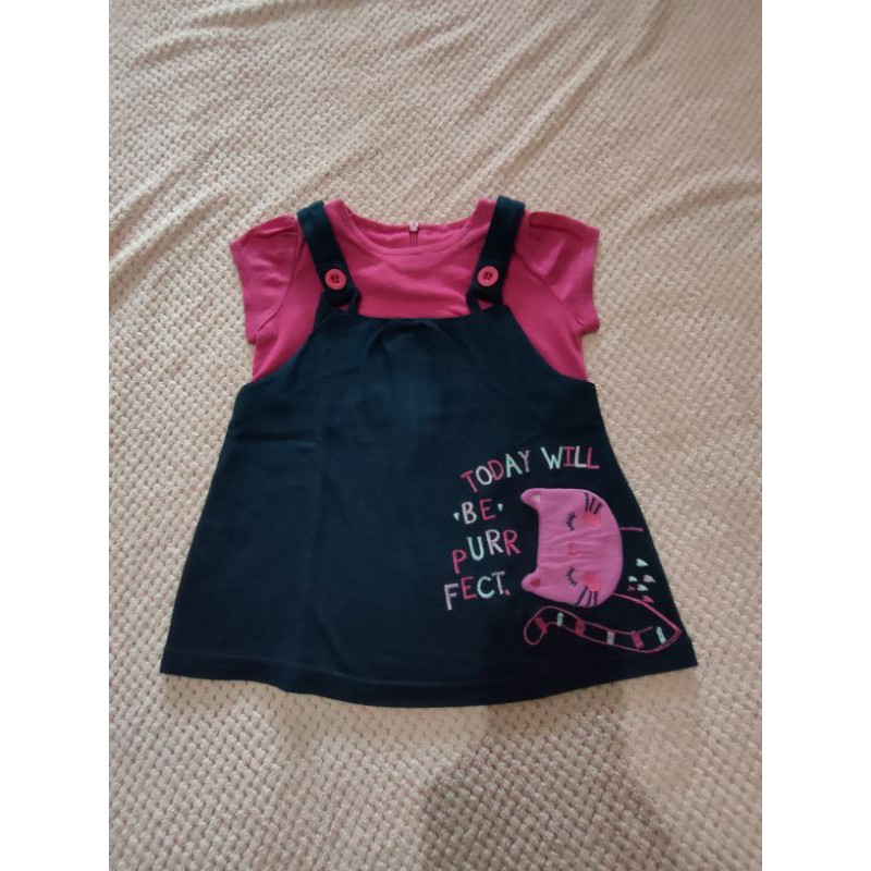 Dress Bayi Pink Fanta Navy - Preloved