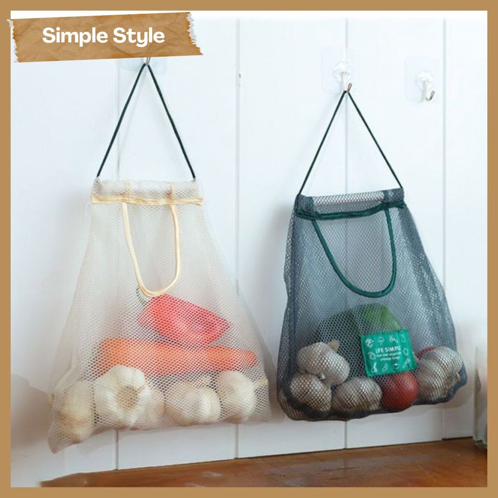 Tas Jaring Gantung Penyimpanan Sayuran dan Buah Tahan Lama Ready Stok Simple Style