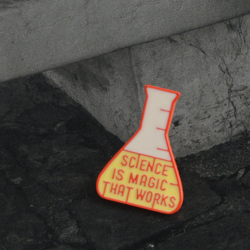 Bros Pin Enamel Desain Kartun Science Is Magic That Work Untuk Hadiah Guru