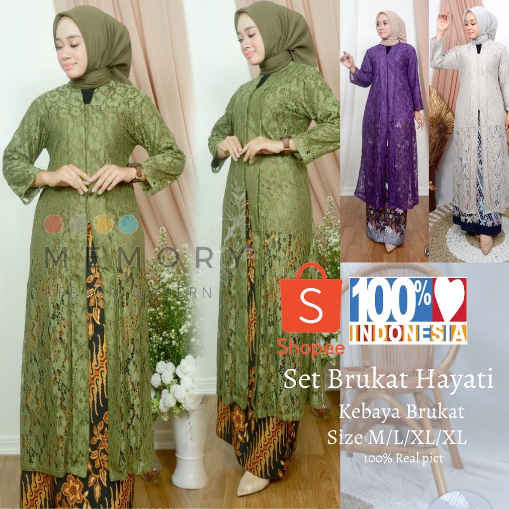 MY-Setelan Kebaya Hayati ~ Brukat Pesta ~ Set Kebaya Modern ~ Kebaya Wisuda ~ Kebaya Tunik