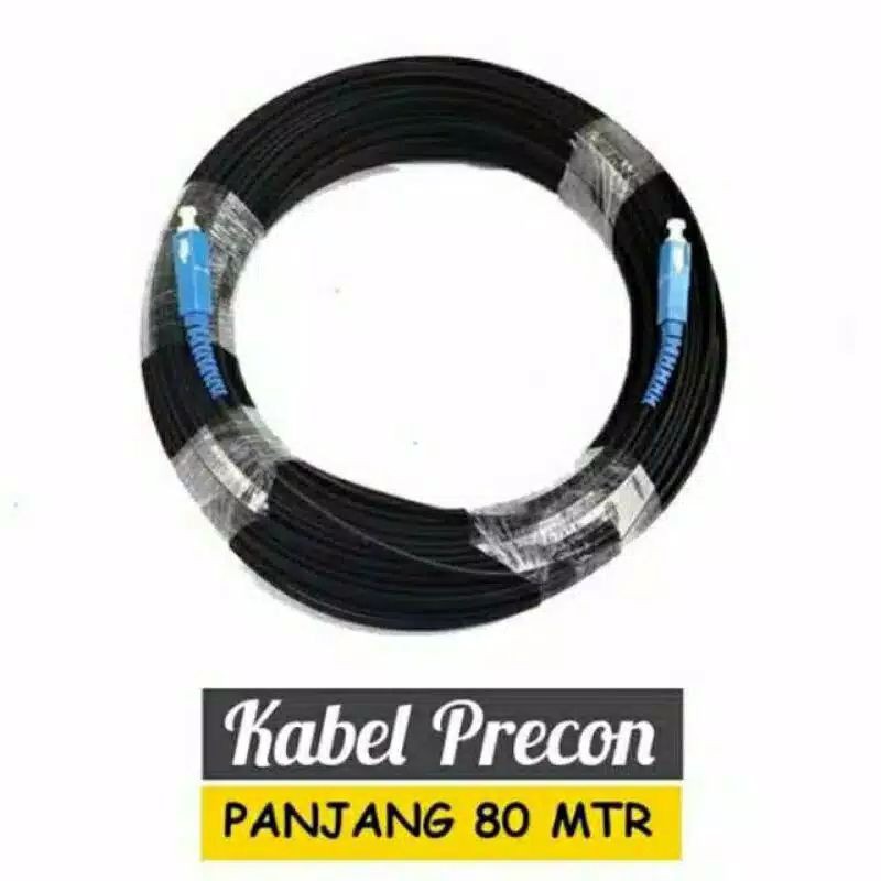 Kabel FO 80 Meter Precon Siap Pakai - FTTH Dropcore 1 Core Singlecore Fiber Optik