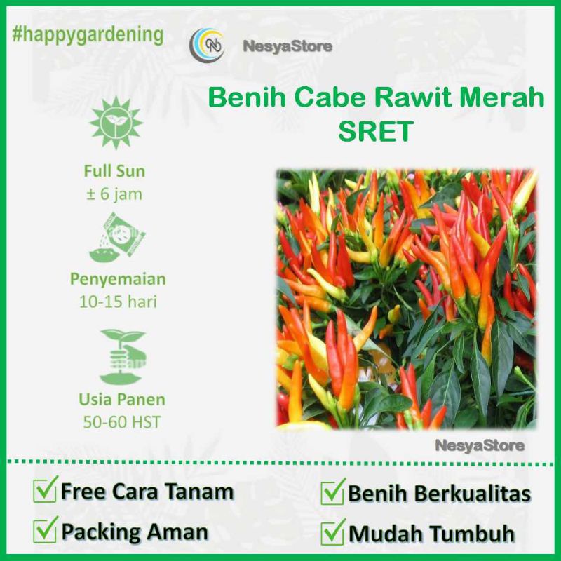 40 Benih Cabai Cabe Rawit Merah SRET - Benih Cabe Benih Sayur