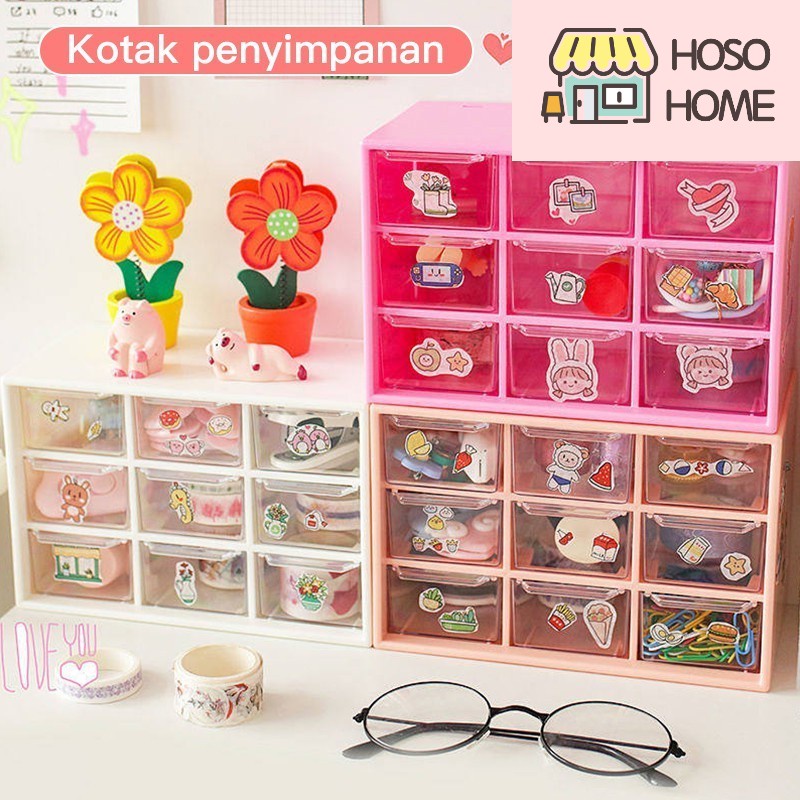 plastik kotak penyimpanan kotak penyimpanan serbaguna laci kecil kotak penyimpanan laci make up Boks