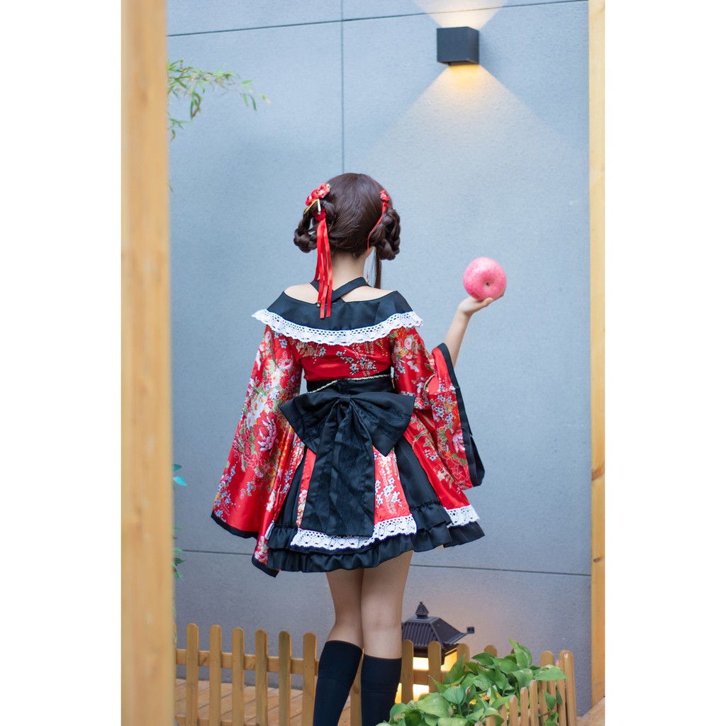 CC-20 black sailor yukata kimono lolita waloli cosplay costume kostum