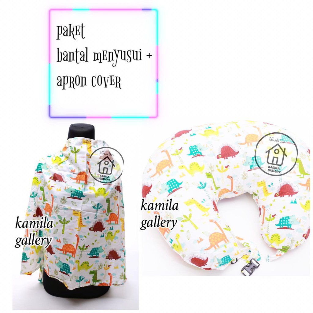 PAKET NURSING COVER/APRON CELEMEK MENYUSUI ASI + BANTAL ASI MENYUSUI BABY