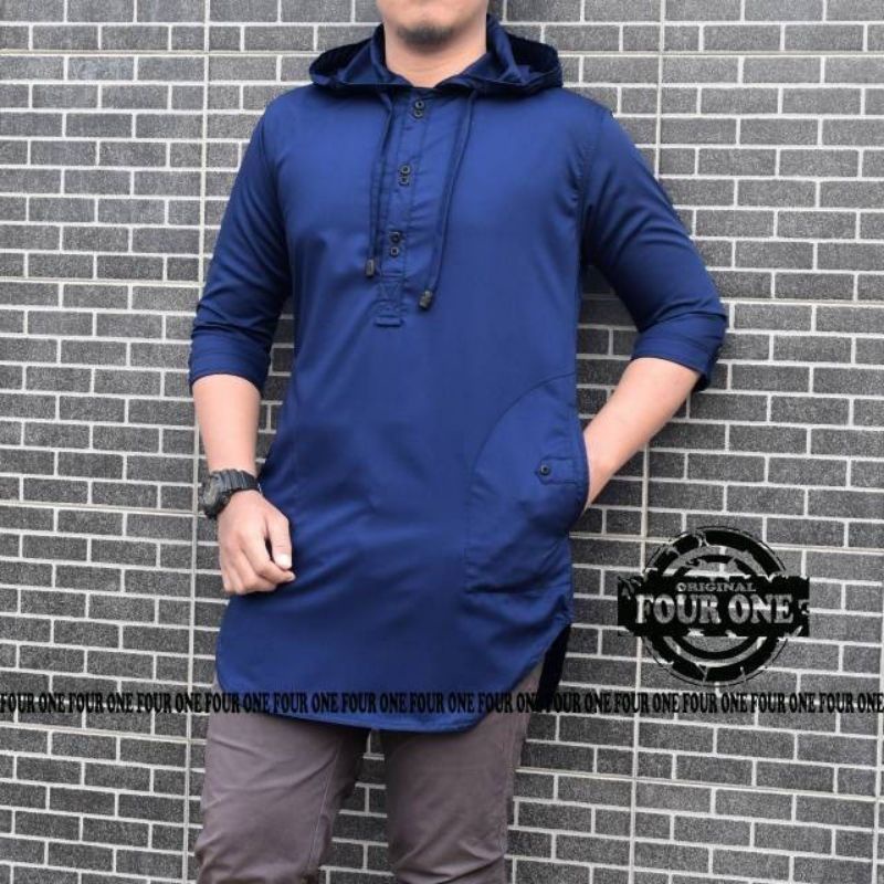 kurta pria hodie polos 3/4 bahan TOYOBO / kurta pria big size / Koko pakistan