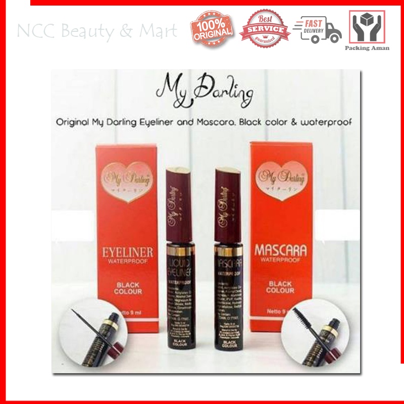 * NCC * My Darling Maskara Mydarling Eyeliner Black Waterproof Mascara Hitam Kosmetik Mata - Netto 9 ml