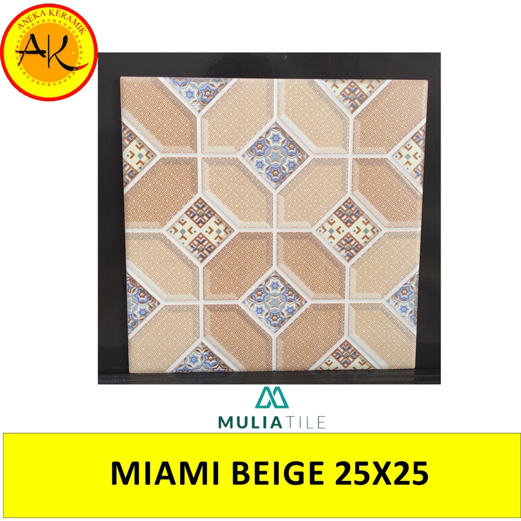 Keramik Lantai Kasar Kamar Mandi Motif Timbul 25x25 Miami Beige