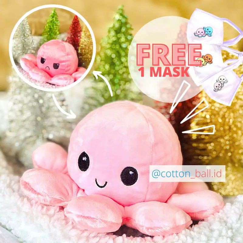 Reversible octopus - boneka TikTok cotton ball