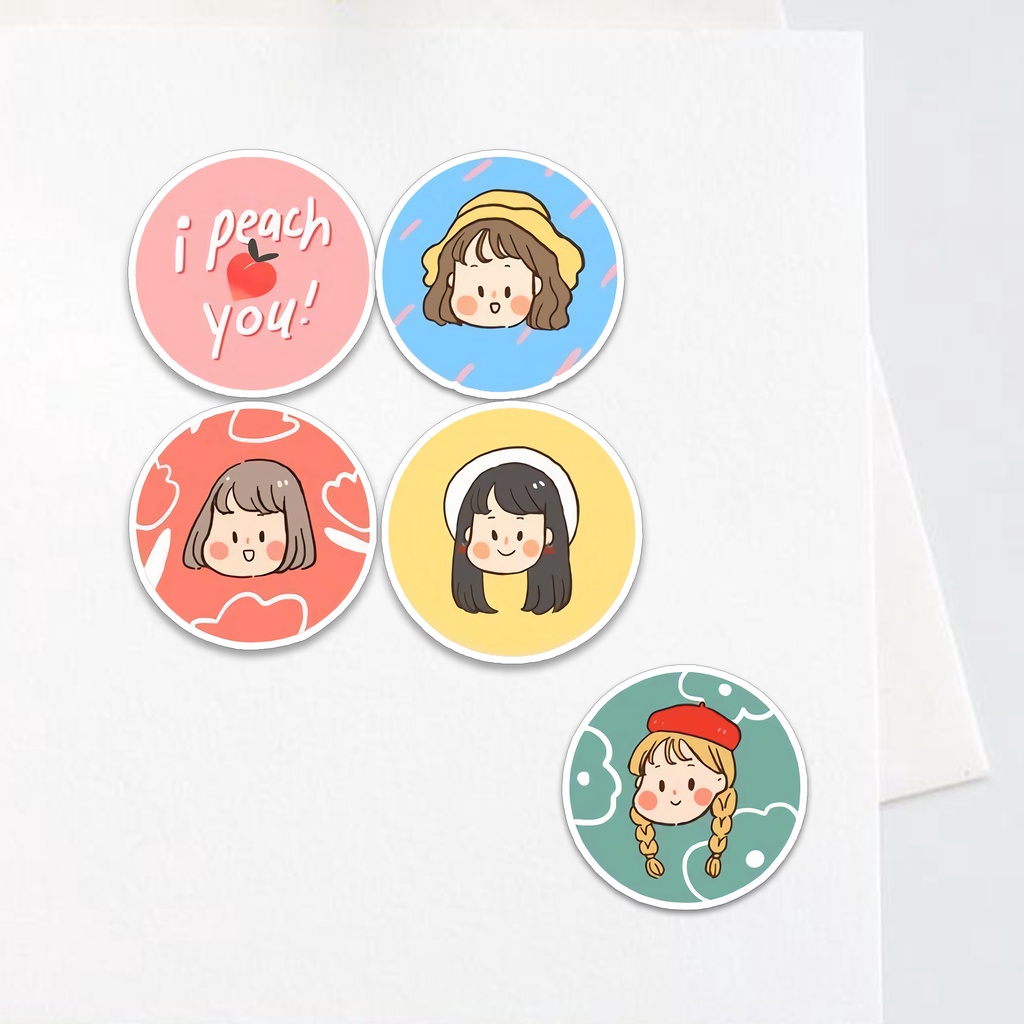 

Sticker Peach Girl Aesthetic Sticker Waterproof (5pcs)