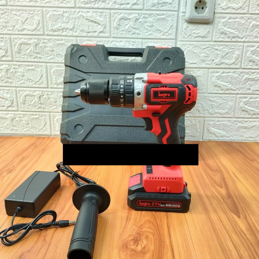 KENJIRO cordless brushless impact drill mesin bor baterai