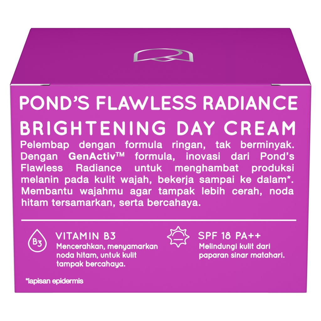 Pond's Flawless Radiance Brightening Day Cream 10 gr with Niacinamide &amp; SPF18 PA++