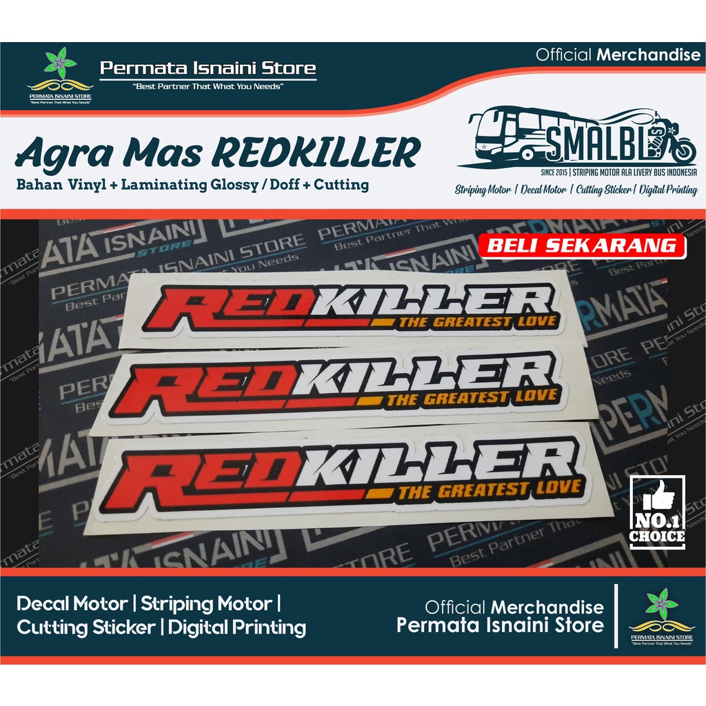 Sticker Vinyl Julukan Agra Mas REDKILLER HDD004 ala Bismania by PIS