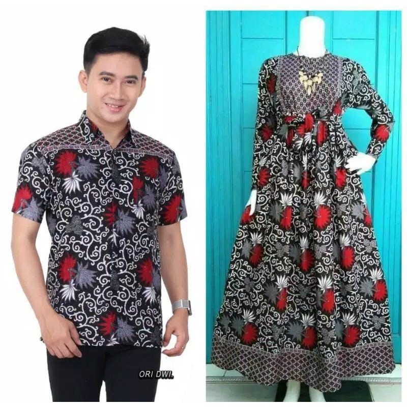 Batik Couple_Maora Sania Ruffle Batik Couple Ori Ndoro Jowi DNT Garansi Termurah RP 100.000-Couple Kembanglangit