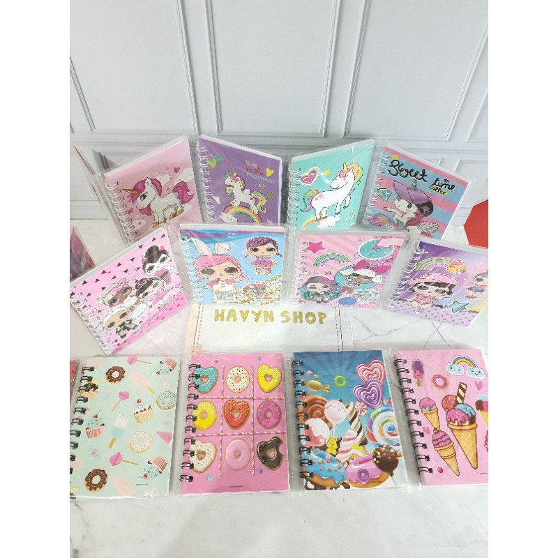(4pc) notebooks/memo ring/diary kecil lembaran