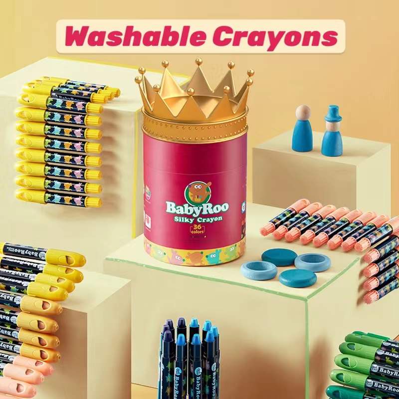 

Joan Miro Babyroo Washable 6pcs 12pcs 24pcs or 36pcs Silky Crayon Baby Roo Krayon Aman Body Face Painting
