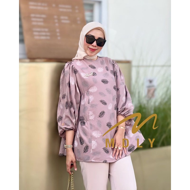 Atasan Kemeja Wanita Terbaru Hyo Blouse by Mdly Special Blue dan Salem