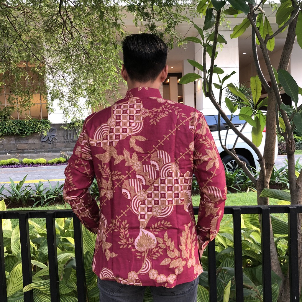 KEMEJA BATIK LAPIS FURING LENGAN PANJANG EXCLUSIVE ATASAN BATIK PRIA USMAN M L XL XXL