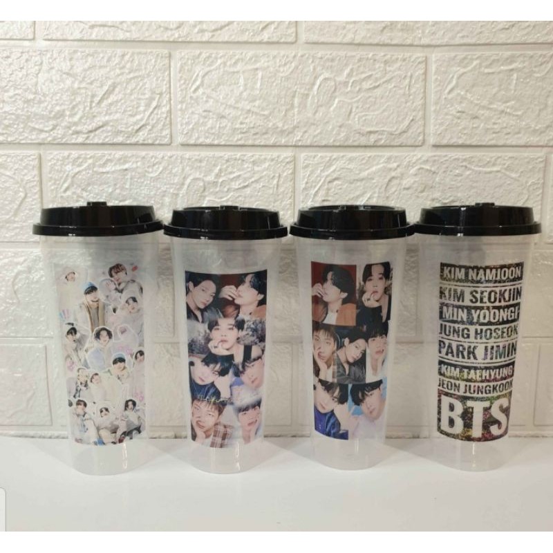 REUSABLE CUP VER BTS AESTHETIC ( READY STOK )