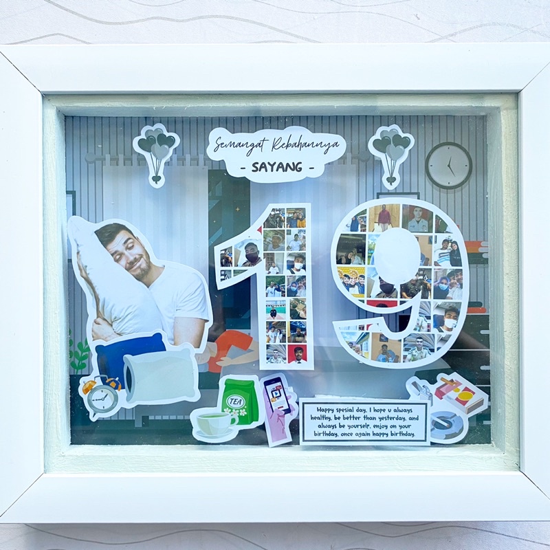 SCRAP MOZAIK FRAME 20x25cm | KADO VALENTINE | KADO ANNIVERSARY | KADO WEDDING | BIRTHDAY