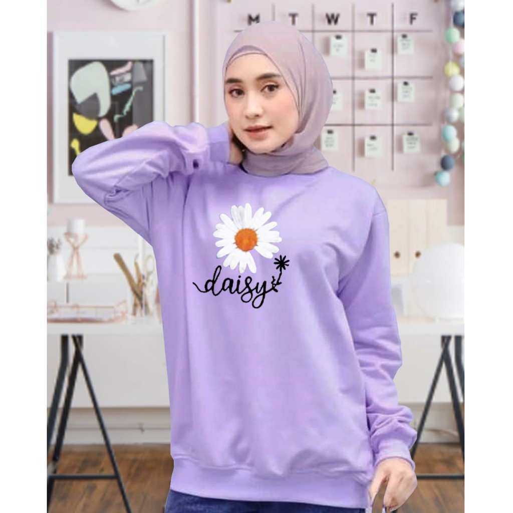 Kaos Lengan Panjang flowers / Kaos Sweatshirt / Atasan Wanita / Atasan Wanita Lengan Panjang / Atasa