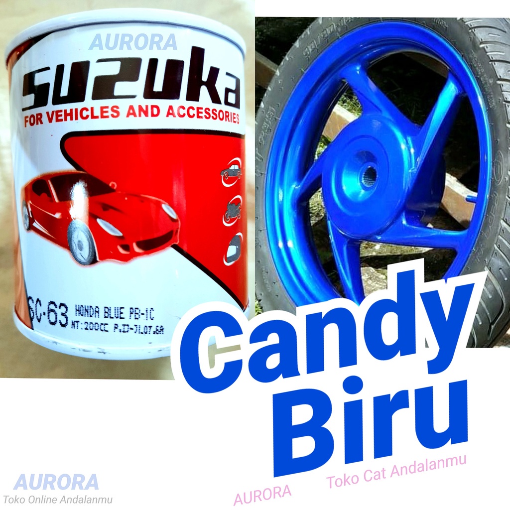 Cat Biru Candy Tone Blue Suzuka Candytone Transparan Cenditon Transfaran Cat Mobil Motor Glos Susuka