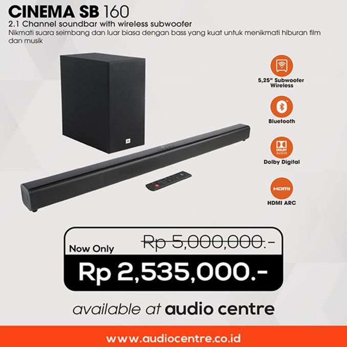 Jual JBL SB160 SB 160 Soundbar with Wireless Subwoofer 2.1 channel ...