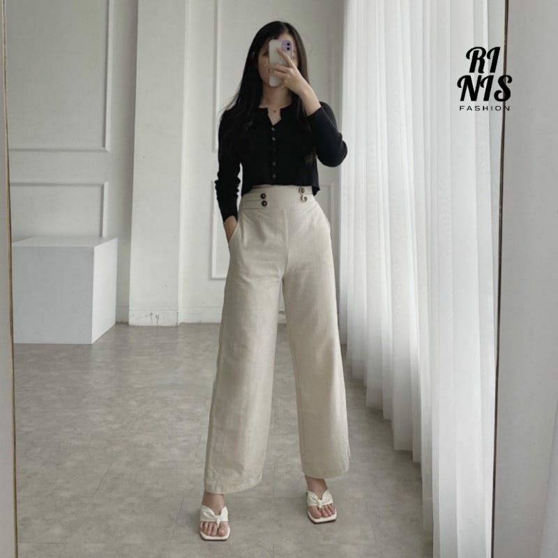 RINIS - Celana Kulot High Waist Size L - XXL