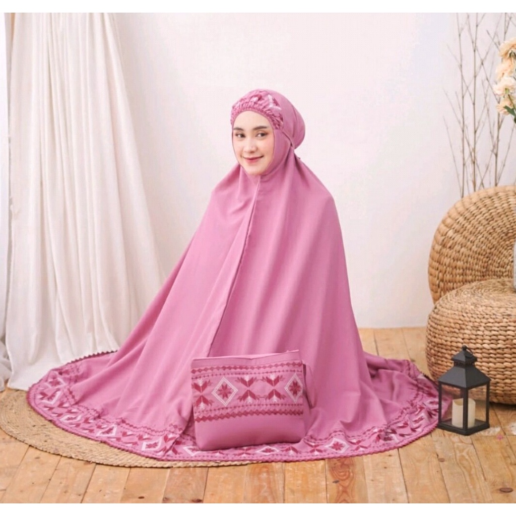 TERBARU Mukena Bordir Khadijah Songket Jumbo Mukena Premium Bordir Full Mukena Jumbo Aminah Mukena S