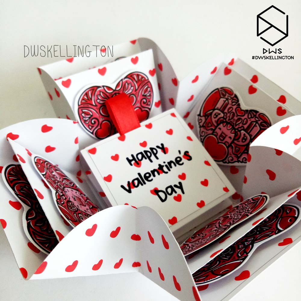 Kado Hadiah Pacar Valentine Pop Up Explosion Box Doodle Shopee