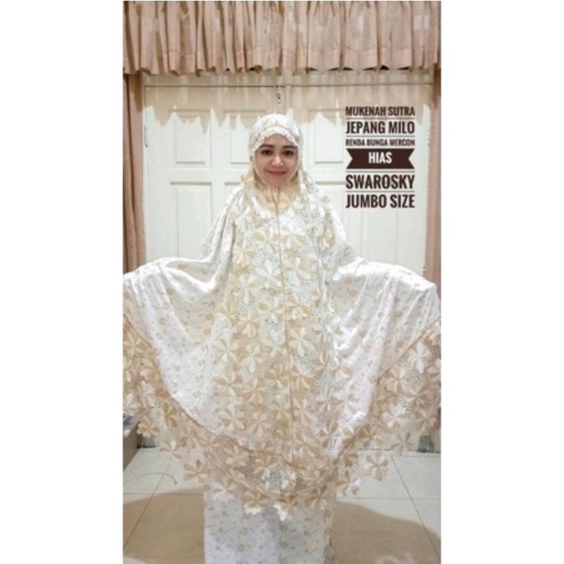 COD✅ )Mukena Dewasa Renda Premium Bahan Sutra Velvet Aplikasi Mote Tampak Mewah High Quality