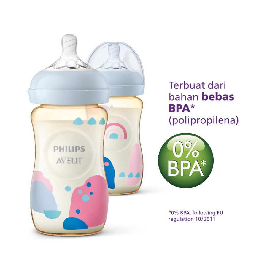 Philips Avent Natural PPSU Twin Bottle 1M+ 260ml SCF582/20 Botol Bayi