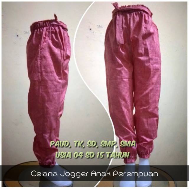 Celana Jogger Anak Perempuan usia 4 sd 15 tahun Motif