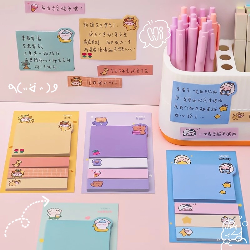 80 Lembar / Set Sticky Note / Memo Pad / Pembatas Buku Dengan Perekat Untuk Sekolah / Kantor