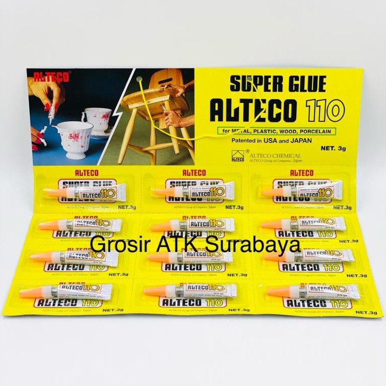 

Lem / Super Glue ALTECO 110 3 g / gr / gram Original Asli