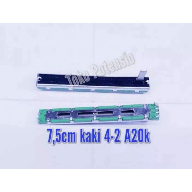POTENSIO GESER 7,5CM  MIXER FADER KAKI 4-2 A20K SETEREO POTENSIO YAMAHA