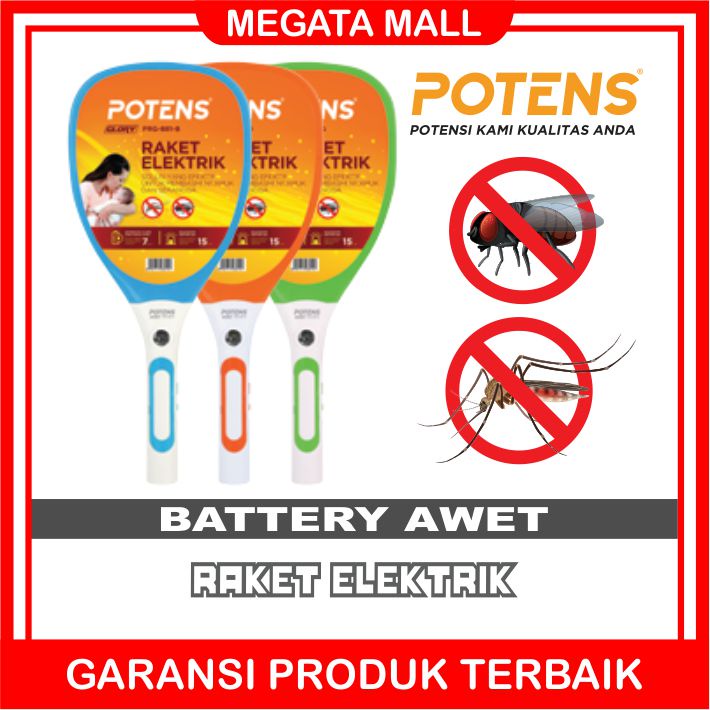 ♫ Megata ♫ A159 Potens Raket Nyamuk Battery Lhitium Kabel Charger Anti Setrum LED Premium Import