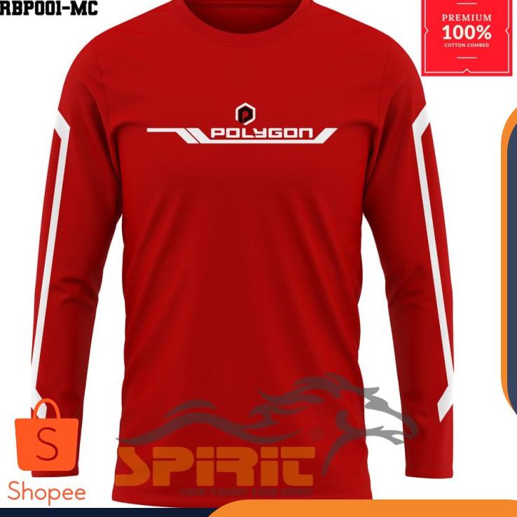 Terlaris Baju Kaos Sepeda polygon Lengan panjang MTB Gunun bike goes big size Pria Wanita Jumbo Dist