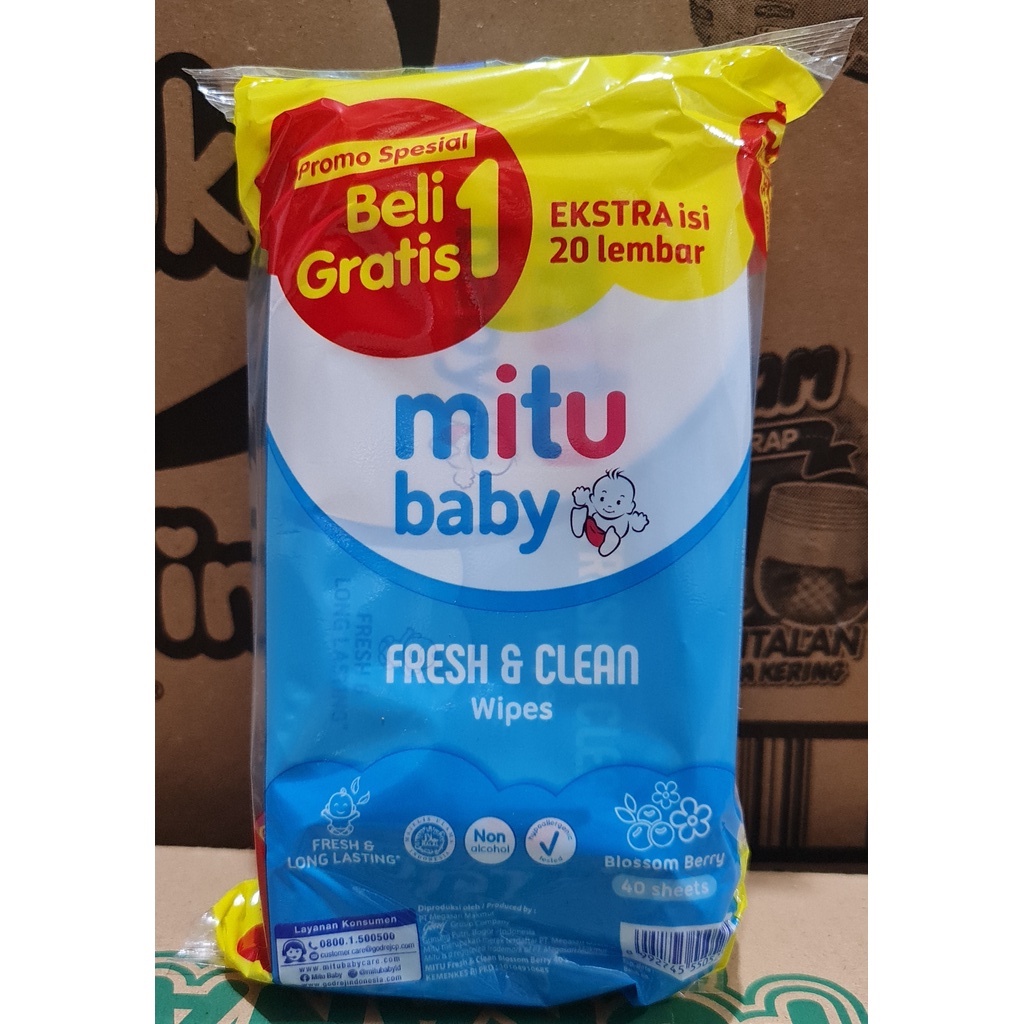 RANDOM - TISU BASAH MITU BABY WIPES FRESH CLEAN 50`S BUY 1 GET 1