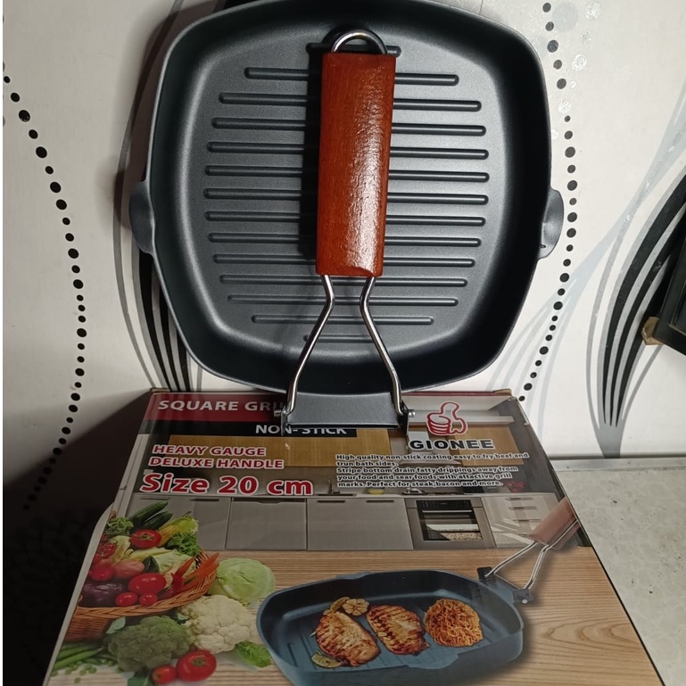 [PROMO COD] SQUARE GRILL PAN UKURAN 20-24-28 CM WAJAN UNTUK PANGGANG ANTI LENGKET