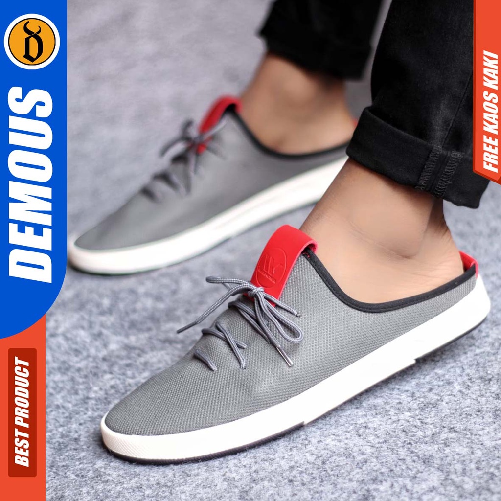 DEMOUS SWAREZ Sepatu Sandal Bustong Pria Sepatu Slop Tutong Hitam