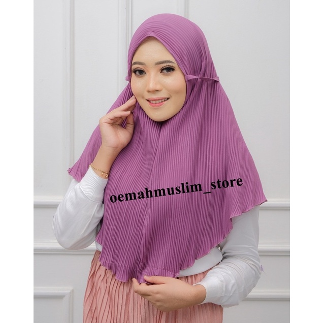 HIJAB BERGO MARYAM TALI FULL PLISKET DIAMOND JAHIT TEPI