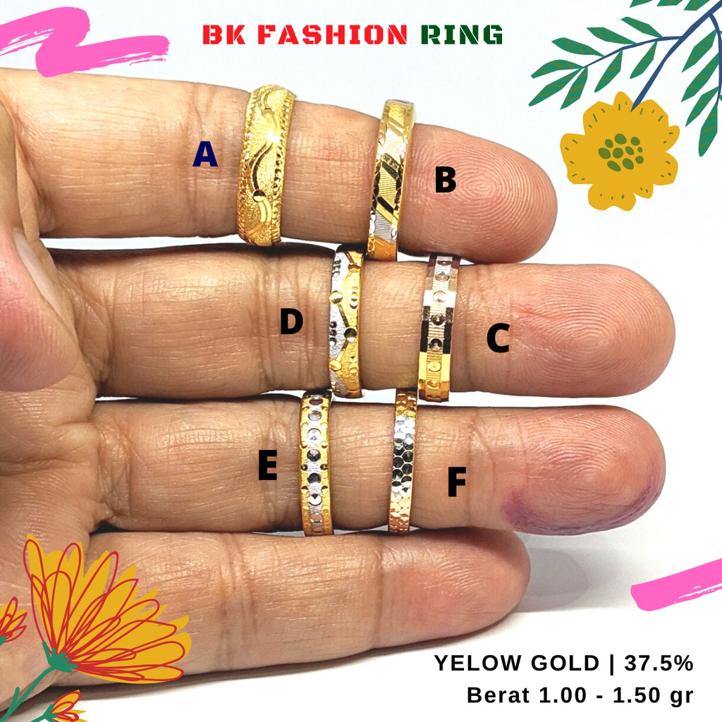 Cincin Emas Asli Bk Fashion Kadar 375 Indonesia